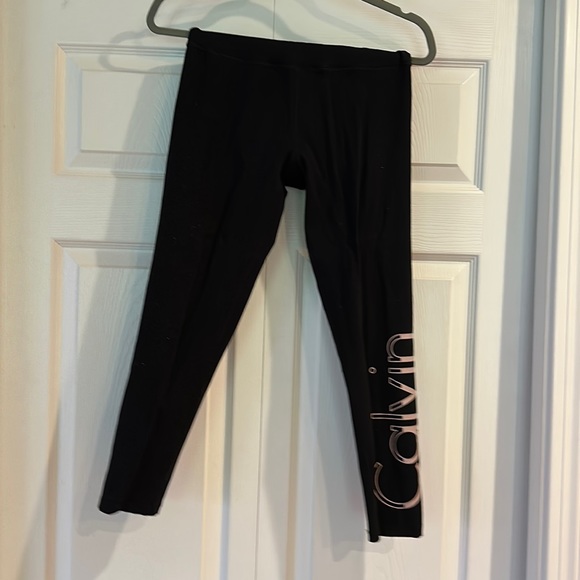 Calvin Klein Women's Performance Midnight Garden Printed Leggings Black Size XL